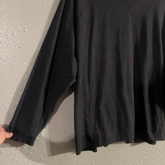 Blue Mountain Long Sleeve Grey Womans Shirt 2X Soft Loose fit overshirt - Picture 3 of 4